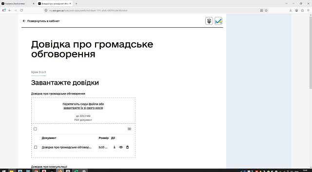 Оприлюднення довідок за результатами проведення консультацій з органами державної влади та проведення громадських слухань 6 Оприлюднення довідок за результатами проведення консультацій з органами державної влади та проведення громадських слухань 5